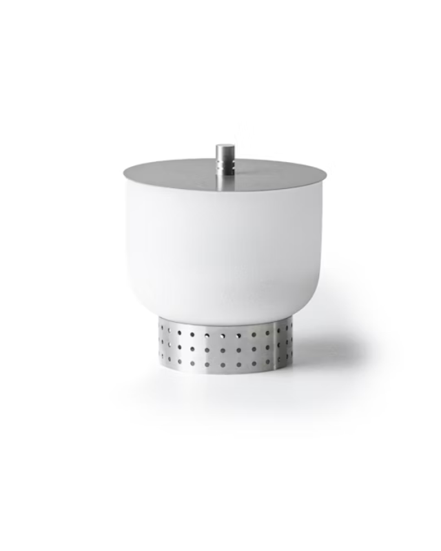 Glas Tischfeuerschale Set Table Stainless Steel Ø 20 cm 